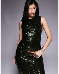 ASOS - – transparentes pailletten-oberteil - Lyst