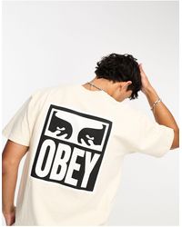 Obey - Camiseta hueso con estampado en la espalda icon eyes - Lyst