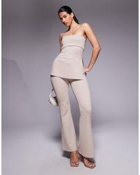 ASOS - Pantaloni A Zampa Slim Color Pietra - Lyst