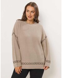 Yours Clothing - Blanket Stitch Jumper - Lyst