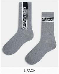 Emporio Armani - Bodywear 2-pack Sporty Socks With Logo Detail - Lyst