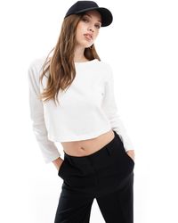 Cotton On - Cotton on - crop top à manches longues avec encolure bateau - naturel - Lyst