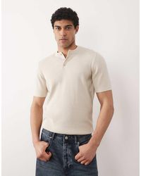 ASOS - Essential Fine-Rib Knit Henley - Lyst