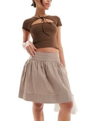 Motel - Gingham Knee Length Skirt - Lyst