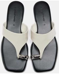 Stradivarius - Flat Slide Sandals With Metal Detail - Lyst