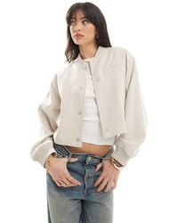 ASOS - Giacca Bomber Sartoriale Color Pietra Con Orlo Uniforme - Lyst