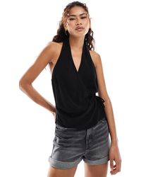 ASOS - Sleeveless Wrap Tie Side Top - Lyst