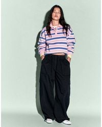 Bershka - Oversize Polo Collar Jumper - Lyst