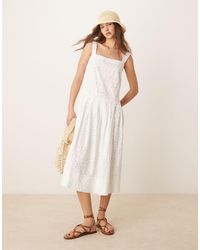 free people primavera eyelet midi dress Free People Primavera Eyelet Midi Dress in White