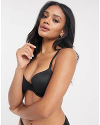 Calvin Klein Reggiseno nero leggermente imbottito con scollo profondo