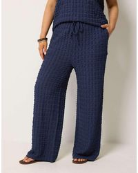 Yours Clothing - Bubble Textured Wide Leg Trousers - Lyst
