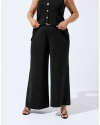Yours Clothing - Knitted Wide Leg Trousers - Lyst