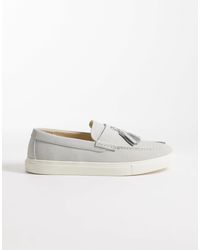 ASOS - Mocassins en daim synthétique à pampilles - gris - Lyst