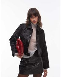 Mango - Capsule Leather Boxy Jacket - Lyst