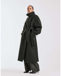 ASOS - Premium Brushed Wool Blend Oversized Funnel Neck Coat - Lyst