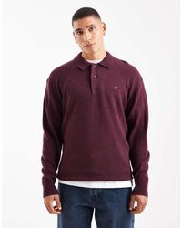 Farah - Matson Lambswool Long Sleeve Polo Shirt - Lyst