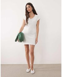 ASOS - Knitted Cotton Blend Boat Neck Dress - Lyst