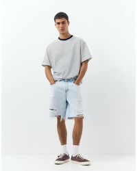 Pull&Bear - Straight-leg Denim Bermuda Shorts - Lyst
