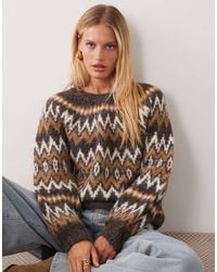 Vila - Oversize-strickpullover mit fair-isle-muster - Lyst