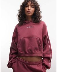 Nike - Studio Fleece Hoodie Van Middelzwaar Materiaal, Cropped, Met Geschulpte Voering - Lyst