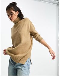 French Connection - Oversized Roll Neck Jumper With Ribbed Arm Detail - Lyst