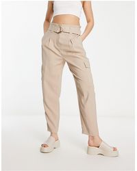 New Look - Belted Cargo Trousers - Lyst