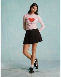Miss Selfridge - Heart Graphic Tee With Long Sleeve - Lyst