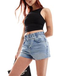 AllSaints - Hailey Elastic Waist Denim Shorts - Lyst