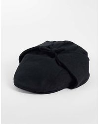 ASOS - Cappello Piatto Effetto Lana Con Paraorecchie - Lyst
