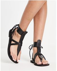 Free People - Vacation Leather Strap Detail Sandal - Lyst