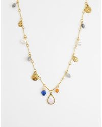 Reclaimed Vintage - Stainless Steel Gem Link Necklace - Lyst