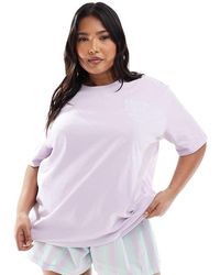 ASOS - Pijama De Camiseta Extragrande Y Pantalones Cortos Estilo Bóxer A Rayas De Asos Design Curve - Lyst