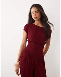ASOS - Mix & Match Crinkle Shirred Off Shoulder Top - Lyst