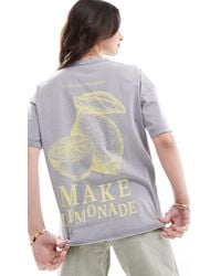 ONLY - Oversized T-shirt With Lemonade Back Print - Lyst