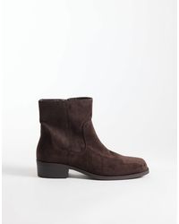 SEQWL - Morty Faux Suede Square Toe Western Boots - Lyst