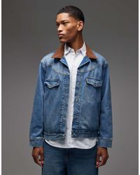Levi's - Chaqueta Vaquera Estilo Camionero Con Lavado Azul Medio Y Detalle Estilo Wéstern Shorthorn De - Lyst