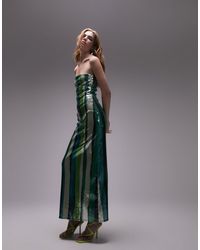 TOPSHOP - Bandeau Sequin Stripe Maxi Dress - Lyst