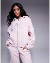 Kaiia - Embroidered Logo Zip Through Hoodie Co-Ord - Lyst