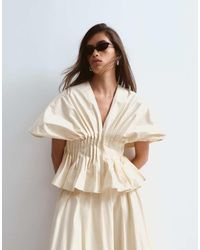 ARRANGE - Premium Cotton Cinched Waist Top Co-ord - Lyst
