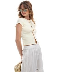 Stradivarius - – str – kurzärmlige jersey-strickjacke - Lyst