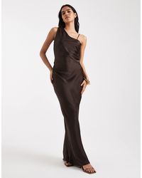 Vero Moda - – gerafftes satin-maxikleid - Lyst