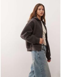 Weekday - Scarlet Oversized Zip Through Hoodie - Lyst