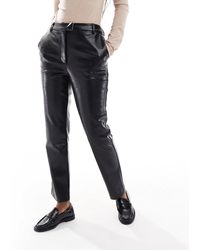 ASOS - Tailored Croc Faux Leather Slim Ankle Grazer Trousers - Lyst