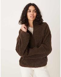 ASOS - Quilted Borg Half Zip Through Fleece - Lyst