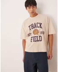 ASOS - Boxy Oversized T-shirt With Varsity Graphic - Lyst