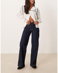 Jdy - Vaqueros Azul Oscuro De Pernera Ancha Y Talle Medio De - Lyst