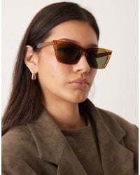 ASOS - – eckige, schmale cat-eye-sonnenbrille - Lyst