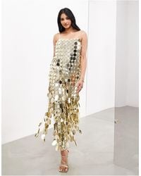 ASOS - Futurist Sequin Cami Column Midaxi Dress With 3d Fringe - Lyst
