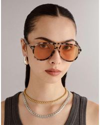 Le Specs - Gafas De Sol Color Crema Efecto Carey De Estilo Aviador Con Lentes Ámbar Tragic Magic De - Lyst