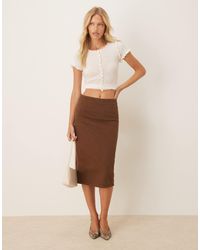 ASOS - Denim Pencil Midi Skirt - Lyst